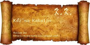Kósa Katalin névjegykártya