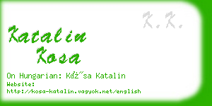 katalin kosa business card